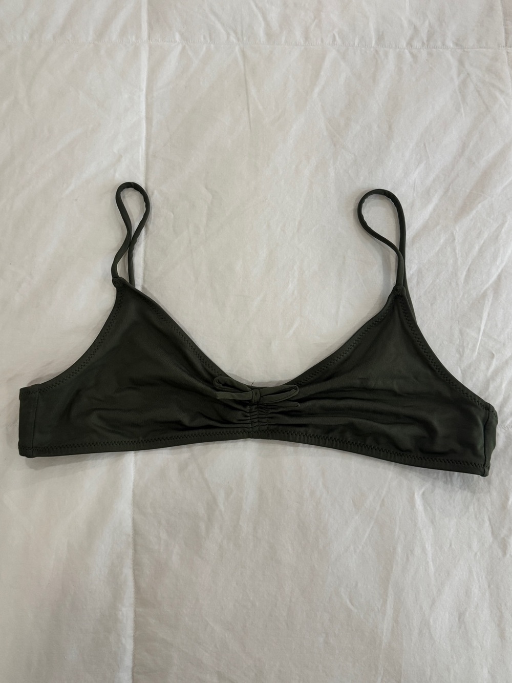J. Crew Playa Olive Green Bikini Swim Suit Top with Bow